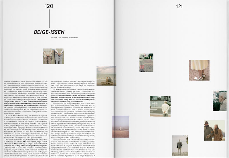 Beige-Issen, Doppelseite