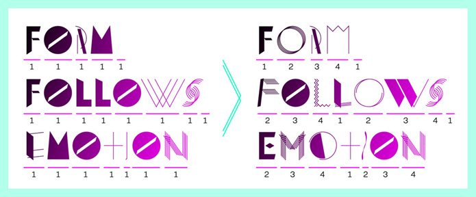 font, typeface, opentype, interactive, mixed, generative, shuffle, random, display, interactive, alternates, contrast, light, bold, headline, graphic, unsusual, geometric, eccentric, shapes, decorative, abstract, vibrant, unique, avantgarde, elegant, fashion, minimal, elena schädel, jakob runge