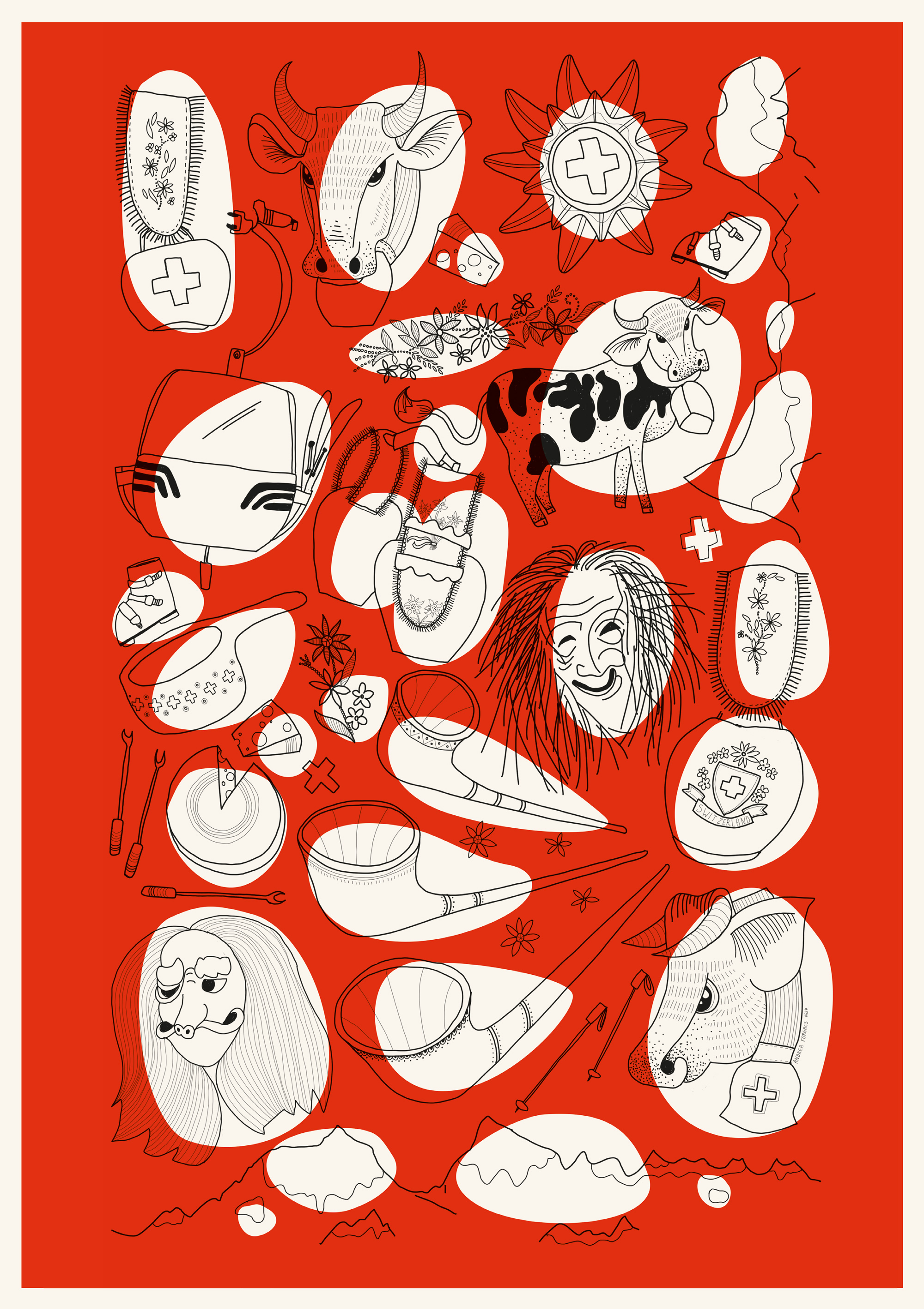 Helvetica Illustrated Riso Print – Andrea Forgacs