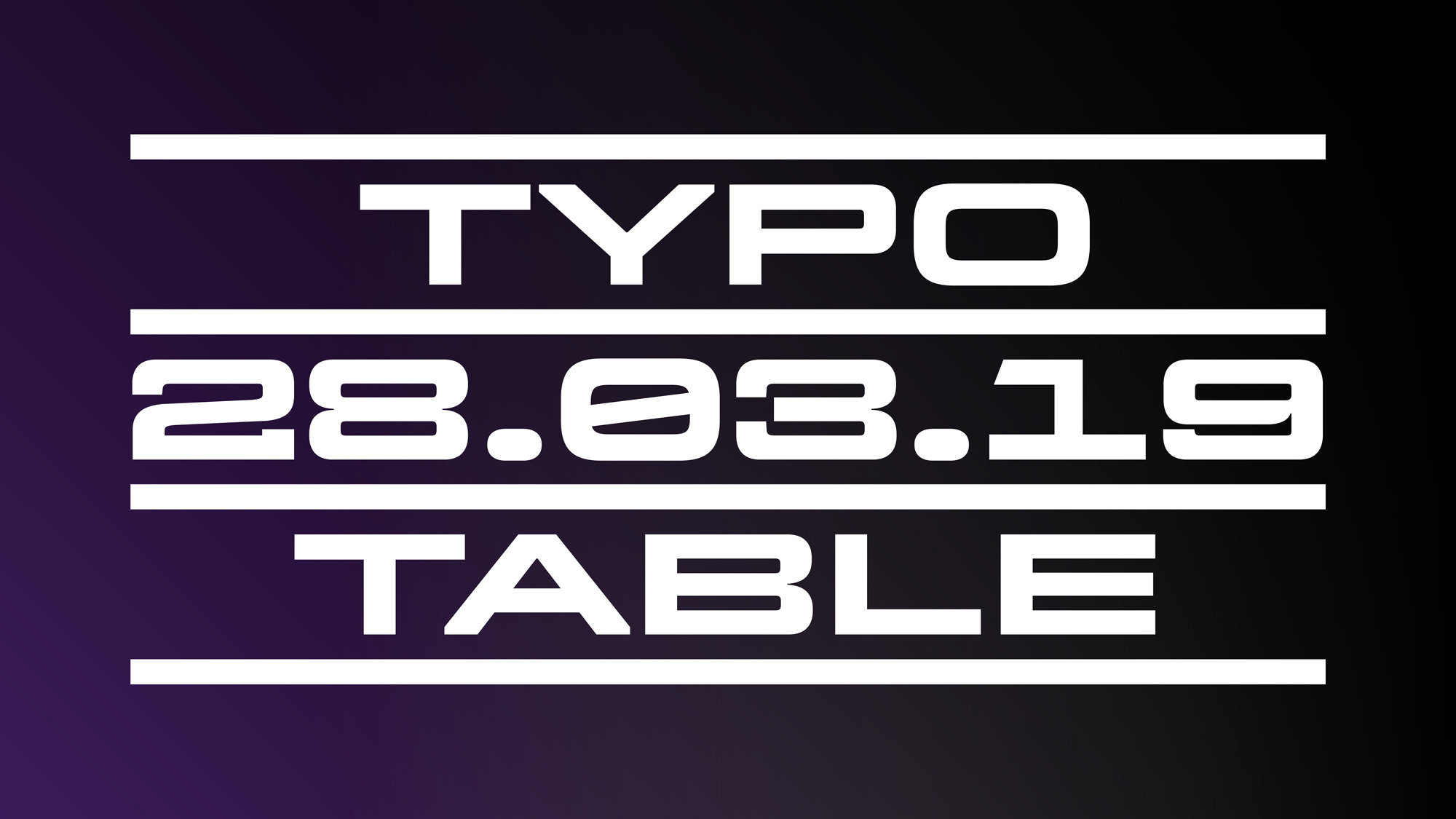 Slanted typotable