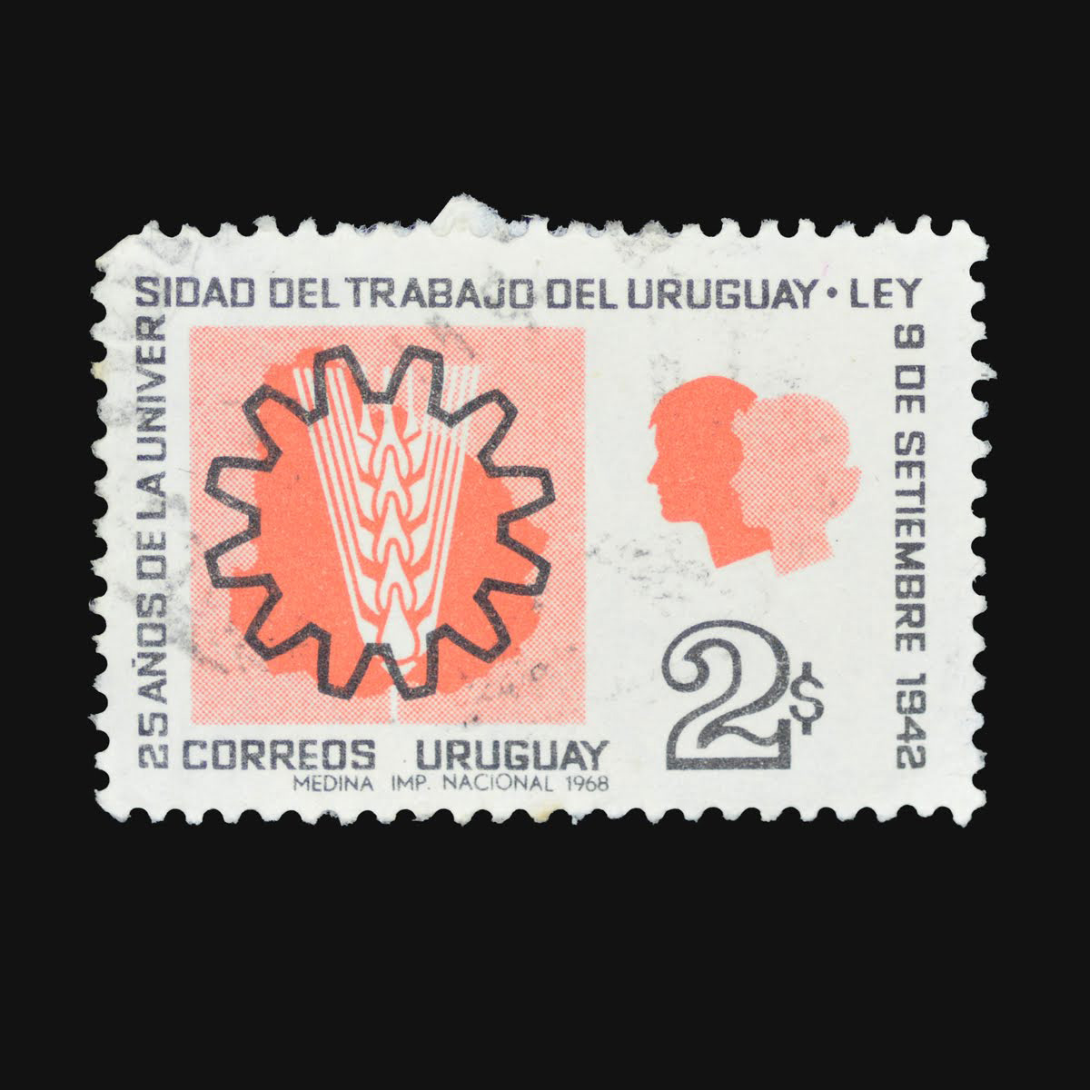 Slanted-1200px-25-años-de-la-Universidad-de-Trabajo-✺-25-Years-of-the-Trade-School-✺-Ángel-Medina-✺-$2-✺-1968