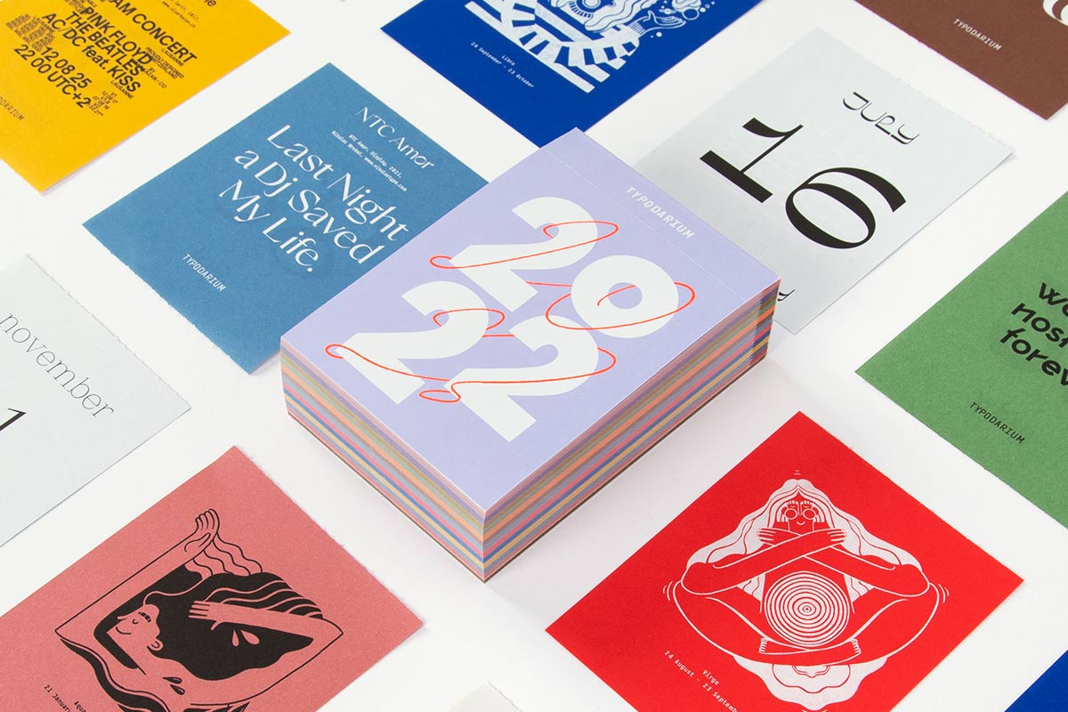 Typodarium 2022 - A 365 Day Type Calendar - Slanted