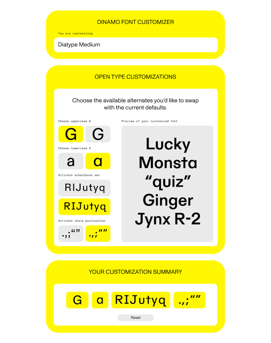 New Dinamo Font Customizer