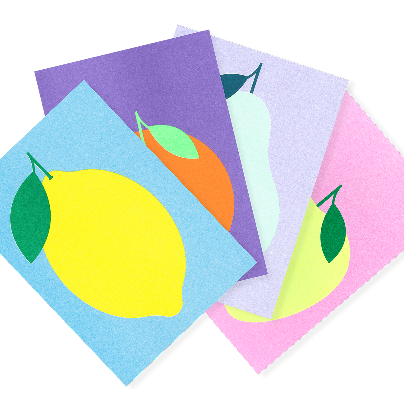 Früchte | Fruits | 4 Colorful Risograph Postcards by Herr & Frau Rio