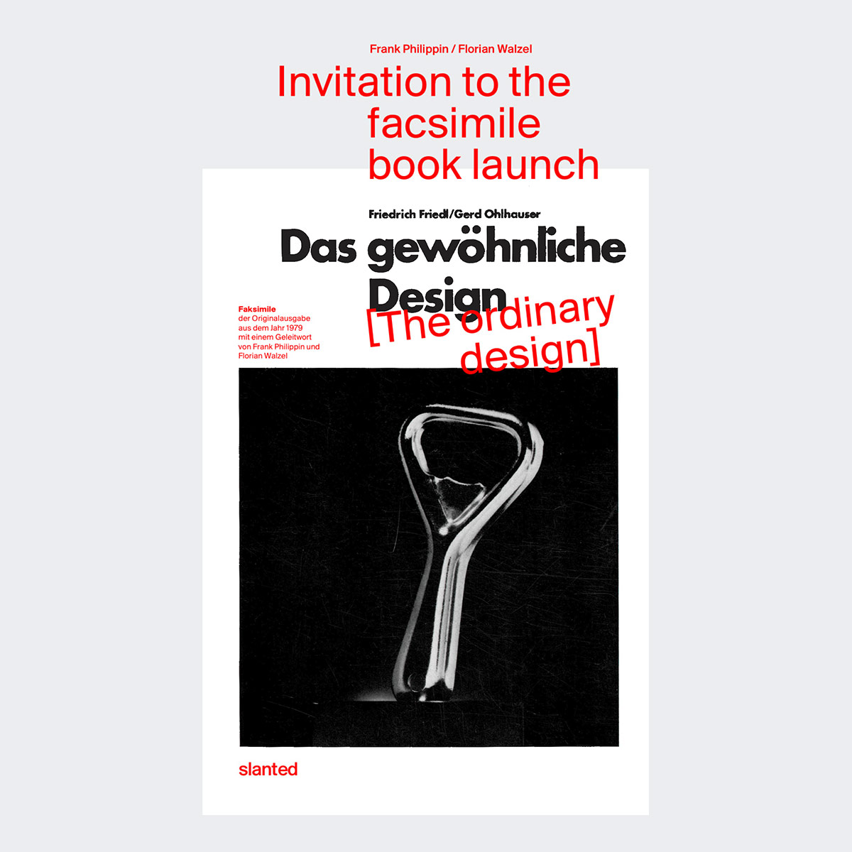 Book Launch: Das gewöhnliche Design [The Ordinary Design]