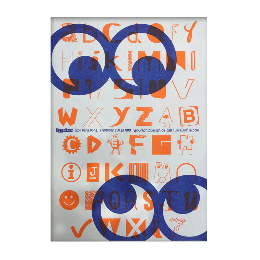 Type Specimen | Typo Poster | Typo Ping Pong #1 | Eyes | Riso Print