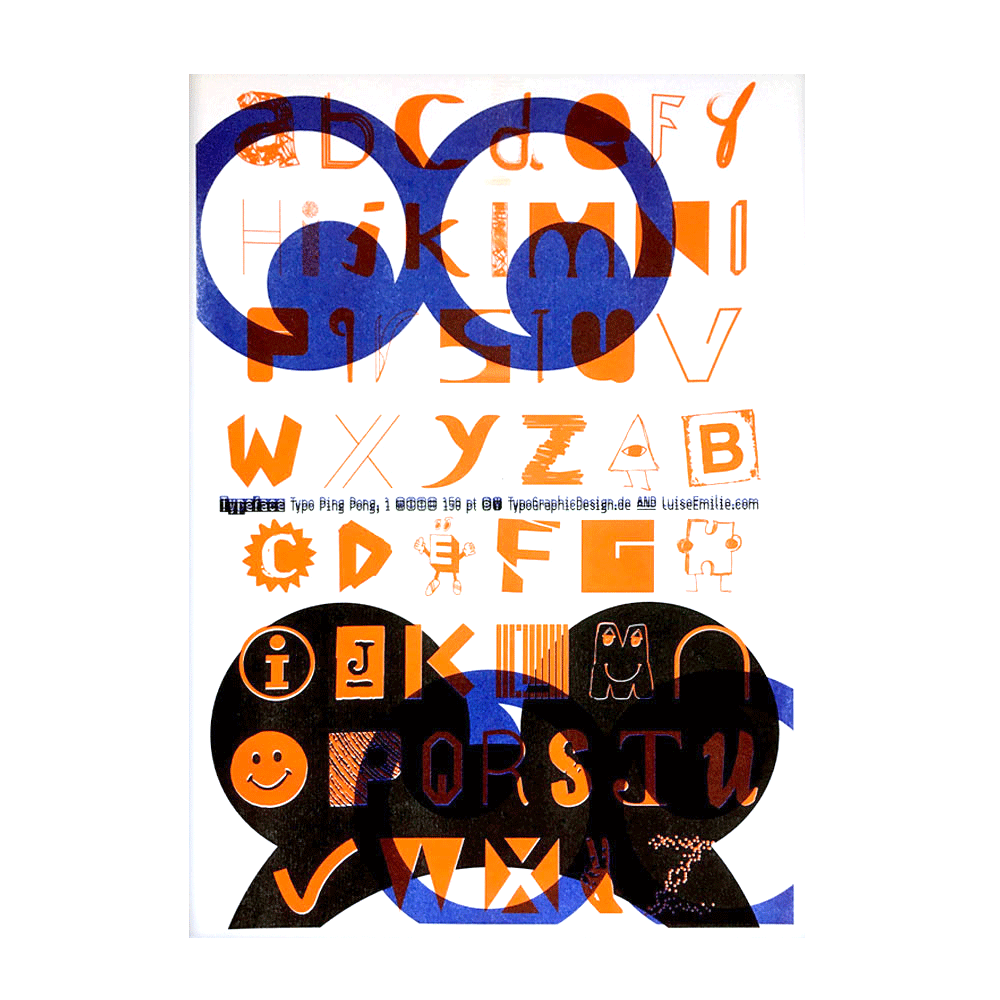 Type Specimen | Typo Poster | Typo Ping Pong #1 | Riso Print | Misprint + Unikat